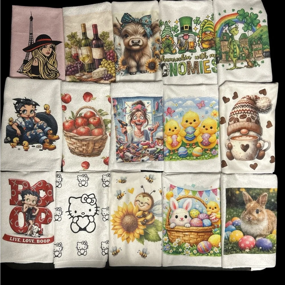 Set of 2towels.Mix or match Custom available you think it I make it - Picture 2 of 13